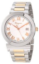 Salvatore Ferragamo F71LBQ9902 S095 Grande Maison Stainless Steel and Gold Ion-Plated Silver Sunray Date