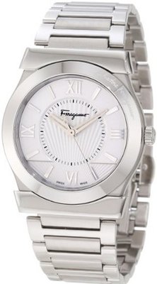 Salvatore Ferragamo F74MBQ9901 S099 Vega Polished Stainless Steel Silver Dial Sapphire Crystal