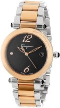 Salvatore Ferragamo F76SBQ9509 S095 Ballerina Gold Ion-Plated Stainless Steel Black Dial Date