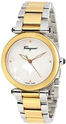 Salvatore Ferragamo FI2050013 "Idillio" Gold Ion-Plated Stainless Steel and White Mother-of-Pearl