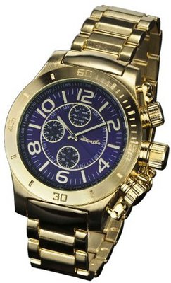 Gold Designer Bracelet Multifunction Blue Dial Day Date Sarastro AQ101139G