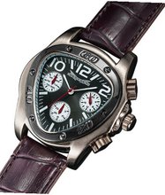 Triangle Face Burgundy Leather Strap Multifunction 24 Hr Day Date Sarastro AQ202501G