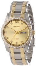 Sartego STGD25 Classic Analog Champagne Face Dial Two-Tone Stainless Steel Case and Swarovski Bezel