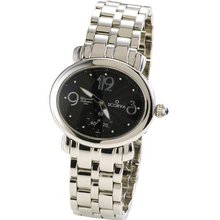 Scorva Solid Stainless Steel Ladies Steel Bracelet Swiss Movement. Exclusive On Amazon.Com. Perfect Gift For Christmas, Valentines Day, Mothers Day At This Affordable Price. Ovalante Noir STP1004