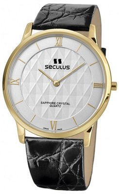 Seculus Classic 4455.1.106 white, pvd, black leather
