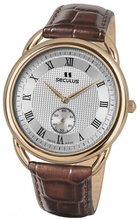 Seculus Classic 4483.2.1069 pvd-r case, white dial, brown leather
