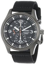 Seiko SNDA65 Stainless Steel and Black Canvas Strap