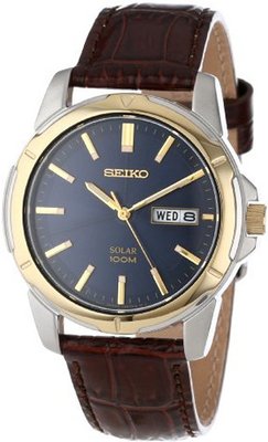 Seiko SNE102 Brown With Blue Dial