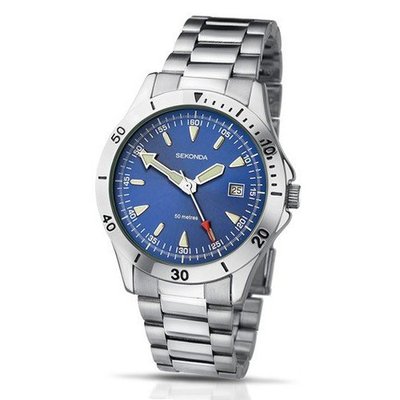 Sekonda Gents Blue Dial With Stainless Steel Bracelet And Date Display 3279
