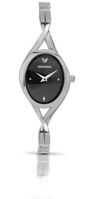 Sekonda Ladies Quartz with Black Dial Analogue Display and Silver Bracelet 4394.27