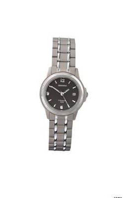 Sekonda Ladies Quartz with Black Dial Analogue Display and Silver Titanium Bracelet 4876.27