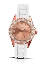 Sekonda Ladies Quartz with Rose Gold Dial Analogue Display and White Silicone Strap 4653.27