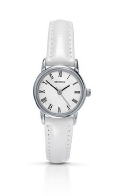 Sekonda Ladies Quartz with White Dial Analogue Display and White Leather Strap 4483.27