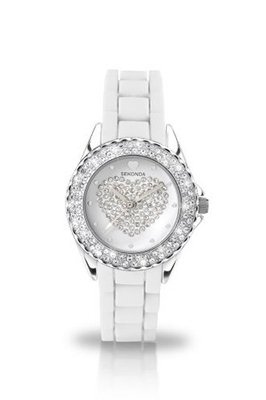 Sekonda Ladies Quartz with White Dial Analogue Display and White Silicone Strap 4606.27