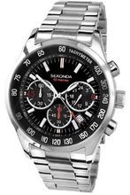 Sekonda Quartz with Black Dial Analogue Display and Silver Stainless Steel Bracelet 3419.27