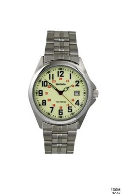 Sekonda Quartz with Green Dial Analogue Display and Silver Stainless Steel Bracelet 3031.27