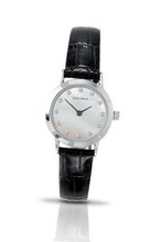 Sekonda Quartz with Mother of Pearl Dial Analogue Display and Black Leather Strap 4439.27