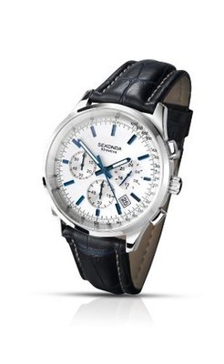 Sekonda Quartz with Silver Dial Analogue Display and Blue Leather Strap 3461.27