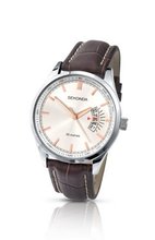 Sekonda Quartz with Silver Dial Analogue Display and Brown Leather Strap 3410.27