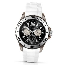 Sekonda Unisex Quartz with Black Dial Chronograph Display and White Silicone Strap 3422.71