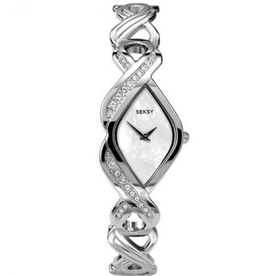 Seksy Crystal Set Pretty Twist Ladies Mother of Pearl Dial 4566