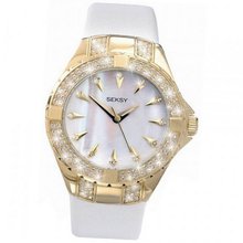 Ladies Mother of Pearl White Leather Wrist 4432