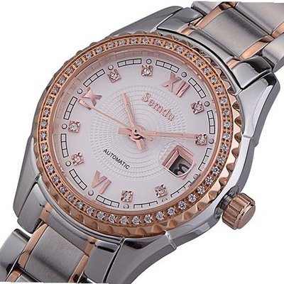 Semdu SD7001L Rose Gold Plating and Stainless Steel Two-Tone White Dial