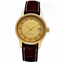 Semdu SD7003G Rose Gold Plating Brown Leather Gold Dial
