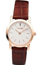 Semdu SD9001L Rose Gold and Brown Leather White Dial