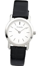 Semdu SD9001L Stainless Steel and Black Leather White Dial