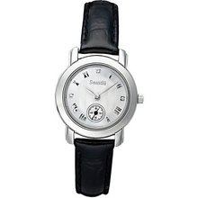 Semdu SD9003L Stainless Steel and Black Leather White Dial