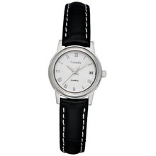 Semdu SD9010L Stainless Steel and Black Leather White Dial