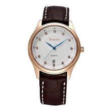 Semdu SD9015G Rose Gold and Brown Leather White Dial