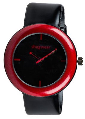 Trendy Large Dial Buckle Strap by Shagwear Red & Black