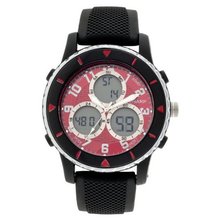 Sharp Round Red Analog and Digital Multifunction Sports with Rubber Strap SHP8905