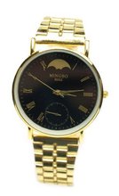 Gold and Black Face Stainless Steel Wrist 8"
