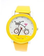 Yellow with pink glitter hearts and Rhinestones Bike 7" to 8 3/8"