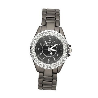 SINOBI New Fashion Diamond Stainless Steel Wrist Quartz Black WTH0003