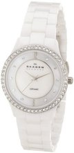 Skagen SK347SSXWC Ceramic White Mother-Of-Pearl Dial