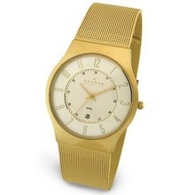 Skagen Steel Collection Gold-Tone Mesh Stainless Steel #233XLGG