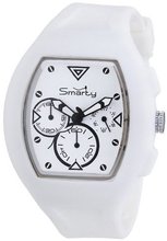 Smarty Chrono Unisex Quartz with White Dial Chronograph Display and White Silicone Strap SW040C