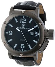 Smith & Wesson SWW-LW6081 EGO Bold Large Black Dial Leather Band