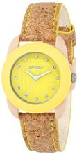 Sprout ST/1057YLCK Swarovski Crystal-Accented Yellow Cork Strap