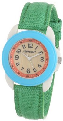 Sprout ST/1060TQGN Easy-to-Read Dial Green Organic Cotton Strap