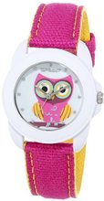 Sprout ST/1061MPDP Swarovski Crystal Accented Owl Dial Dark Pink Organic Cotton Strap