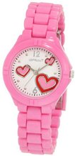 Sprout ST/4009WTPK Heart Theme Printed Dial Pink Corn-Resin Bracelet
