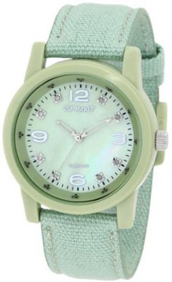 Sprout ST/5504GMGN Diamond Dial Green Organic Cotton Strap