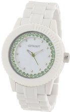 Sprout ST/6504MPGN Green Swarovski Crystal Accented White Corn Resin Bracelet