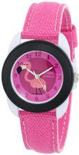 Sprout Unisex SC/1003BKWTPK Easy-to-Read Farrah Flamingo Born Pink Lives Green Dial Pink Organic Cotton Strap