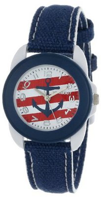 Sprout Unisex ST/1051WTBL Corn Resin Case Nautical Theme Dial Blue Cotton Strap